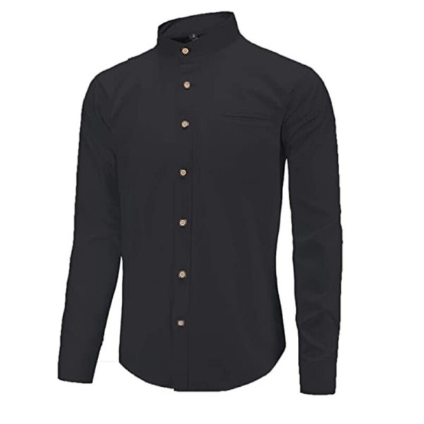Herrenhemd F672 schwarz S 1