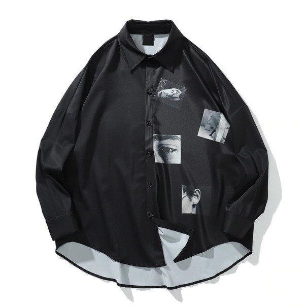 Herrenhemd F679 schwarz S