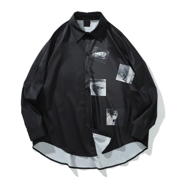 Herrenhemd F679 schwarz S