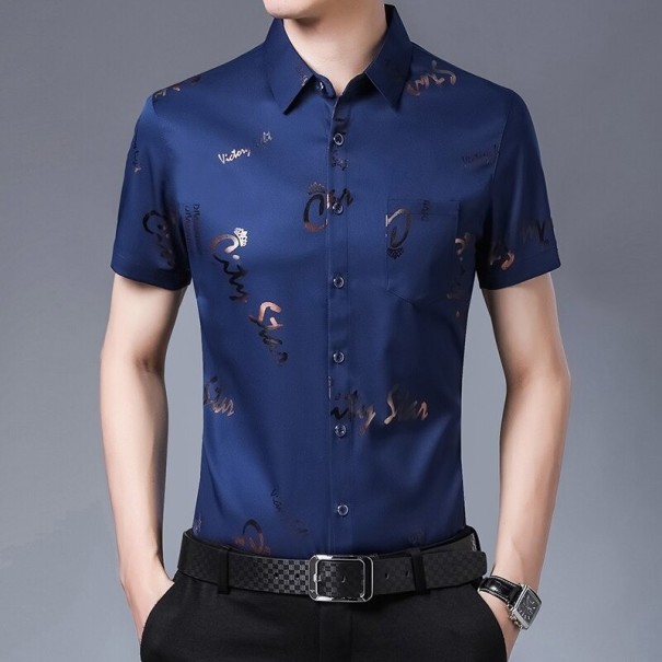 Herrenhemd F683 blau S