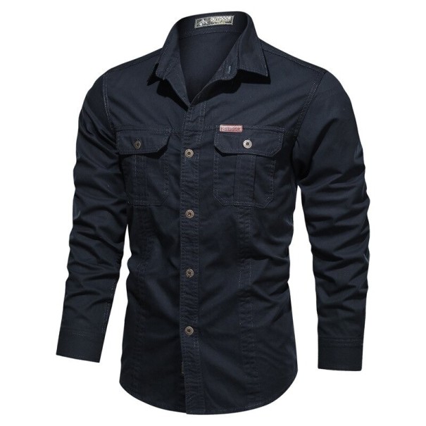 Herrenhemd F696 dunkelblau S