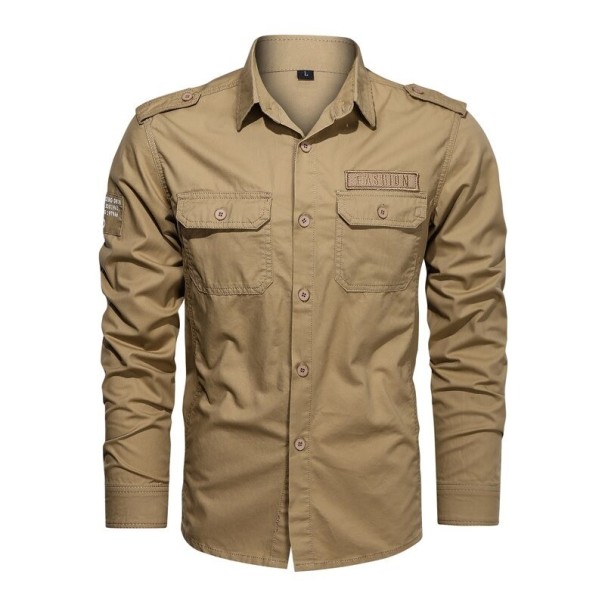 Herrenhemd F731 khaki XS