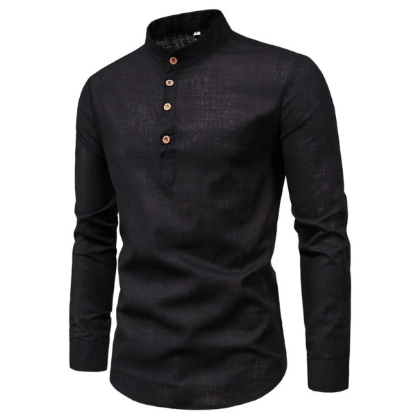 Herrenhemd F825 schwarz XS
