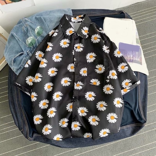 Herrenhemd mit Blumen F449 XL 2