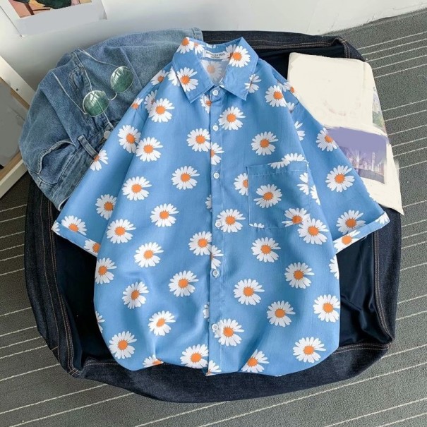 Herrenhemd mit Blumen F449 XS 3