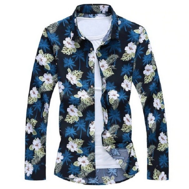 Herrenhemd mit Blumen F626 XXS 5