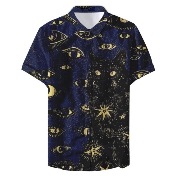 Herrenhemd mit einer Katze dunkelblau 3XL 1