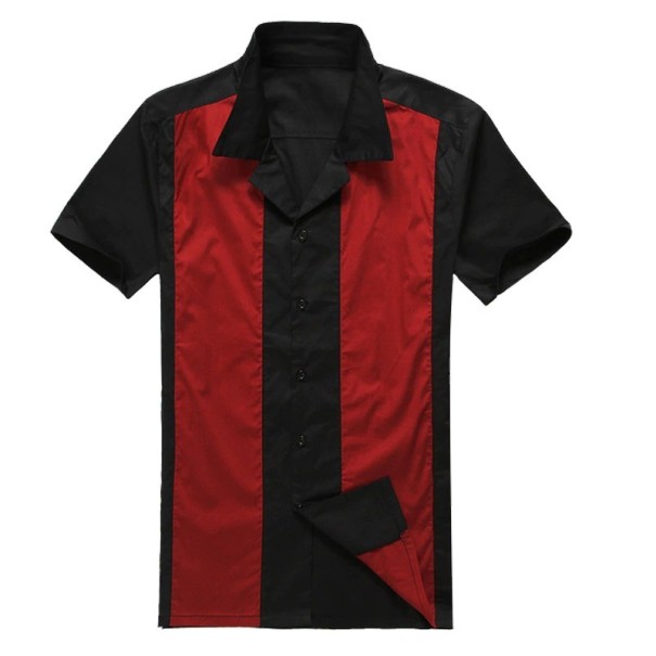 Herrenhemd mit kurzen Ärmeln F710 rot L