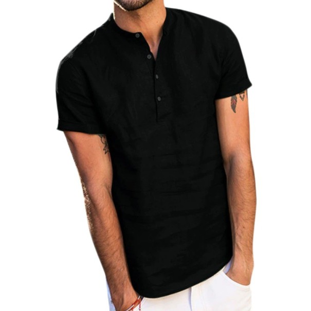 Herrenhemd mit kurzen Ärmeln F781 schwarz XS