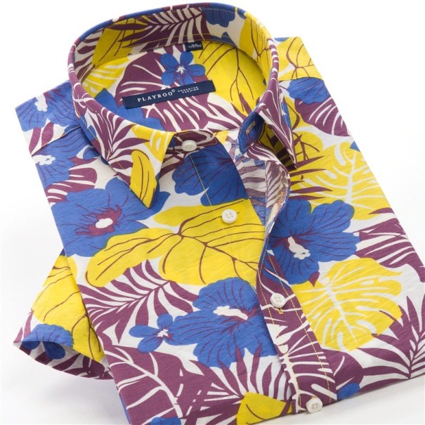 Herrenhemd mit Palmen F767 L 11