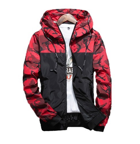 Herrenjacke mit Armeemuster J2042 rot 3XL