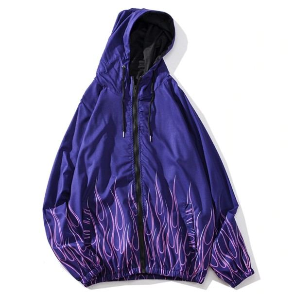 Herrenjacke mit Flammen lila M