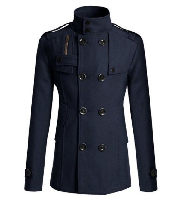 Herrenmantel F1289 dunkelblau L