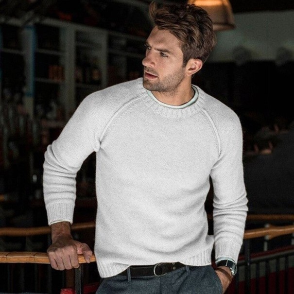 Herrenpullover F218 hellgrau L