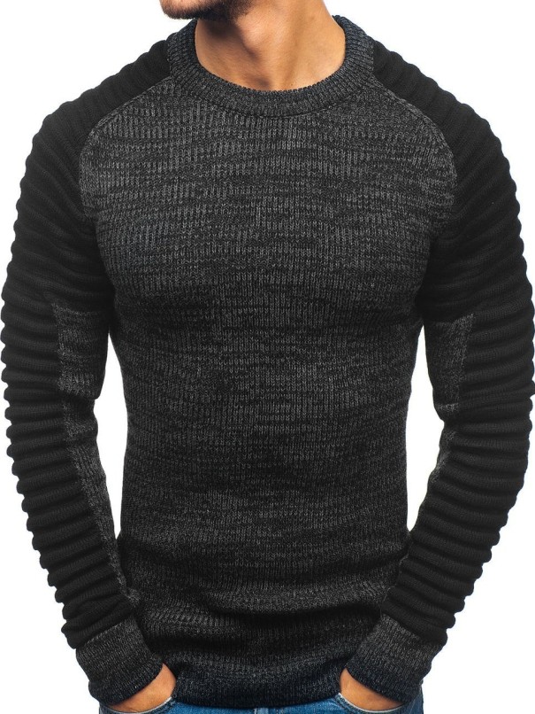 Herrenpullover F222 dunkelgrau XS