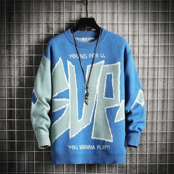 Herrenpullover F237 blau M
