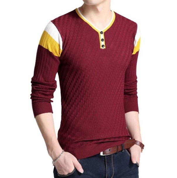 Herrenpullover F278 dunkelrot XS