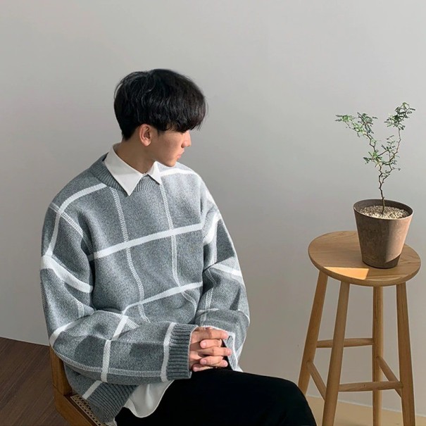 Herrenpullover F297 grau S