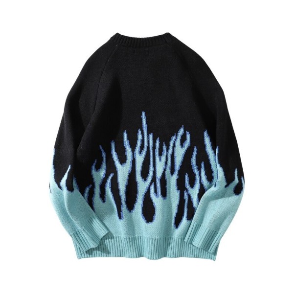 Herrenpullover mit Flammen S