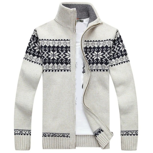 Herrenpullover mit Muster F254 creme M