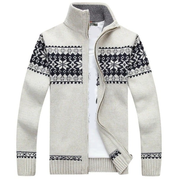 Herrenpullover mit Muster F254 creme XS