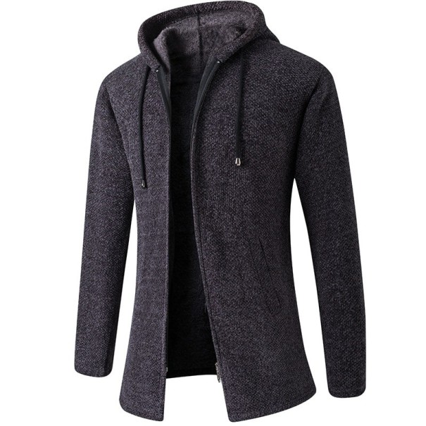 Herrenpullover mit Reißverschluss F178 dunkelgrau M