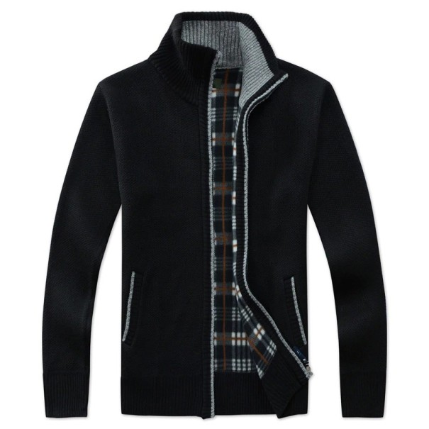Herrenpullover mit Reißverschluss S62 schwarz S