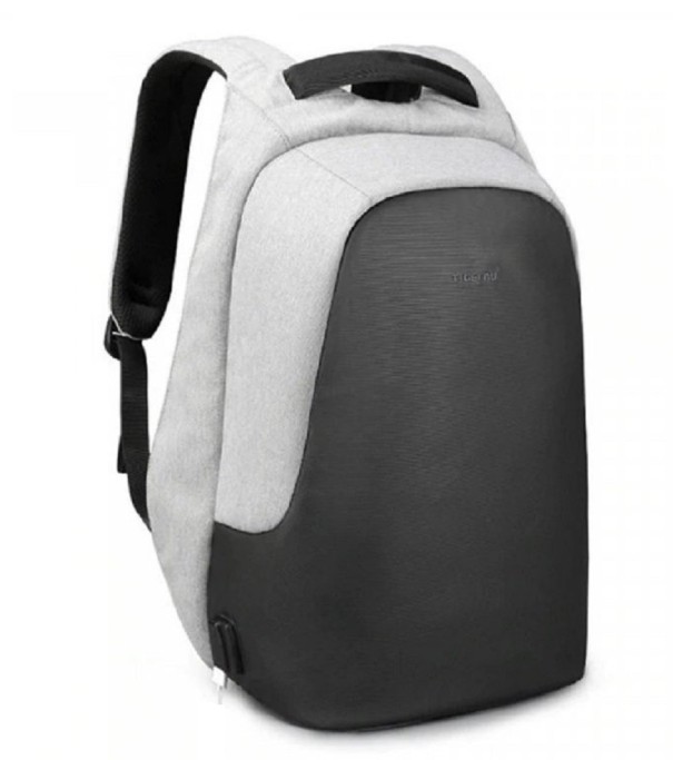 Herrenrucksack mit USB E971 hellgrau