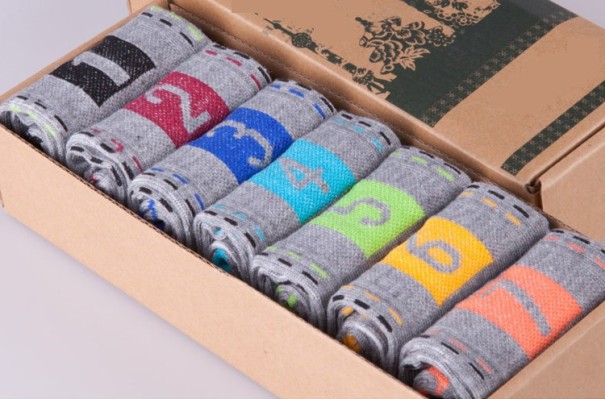 Herrensocken Wochentage – 7 Paar grau