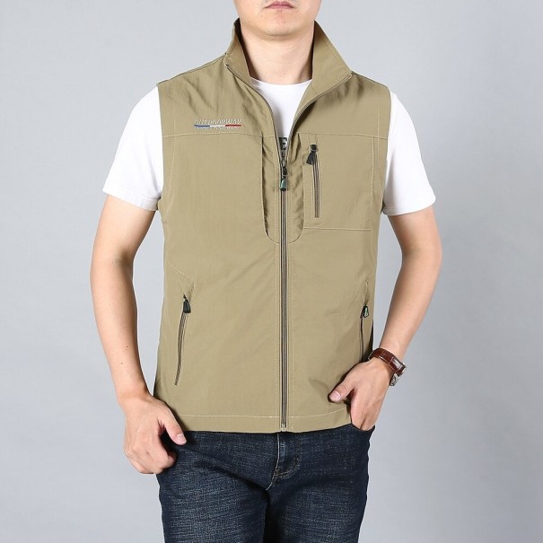 Herrenweste mit Kragen khaki 3XL