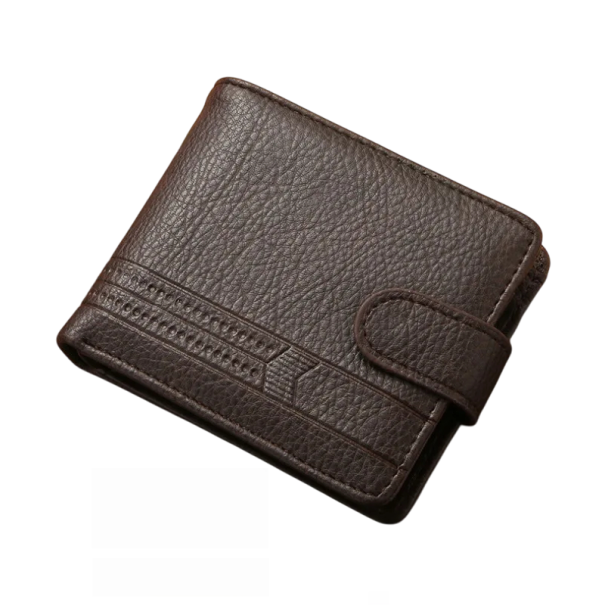 Herrepung 10 x 12 cm PU-læder med mønt- og kortlomme Moderne pung til mænd Stilfuld herrepung med rum brun