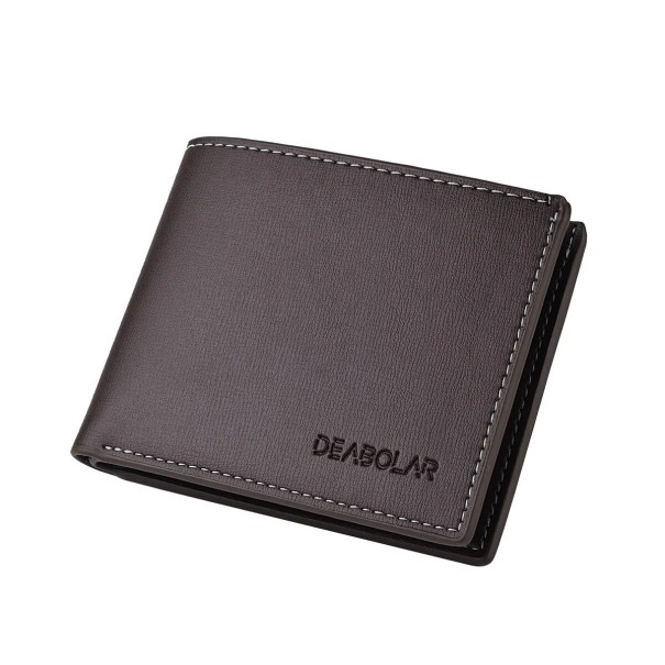 Herrepung 12 x 10 cm PU-læder Praktisk pung til kort og kontanter Elegant tilbehør til mænd brun