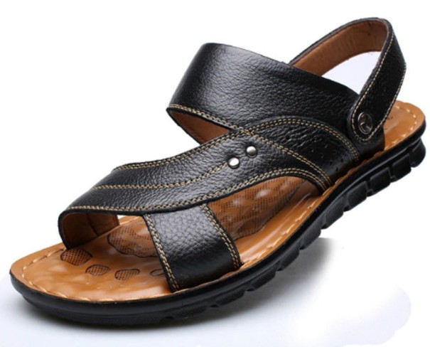 Herresandaler med rem sort 38