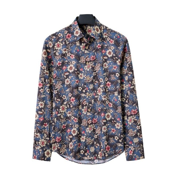 Herreskjorte med blomster F624 L 3