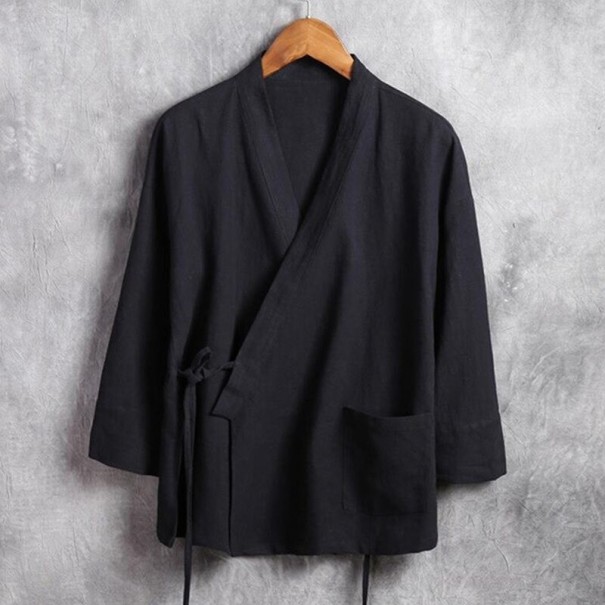Herreskjorte med slips sort XL