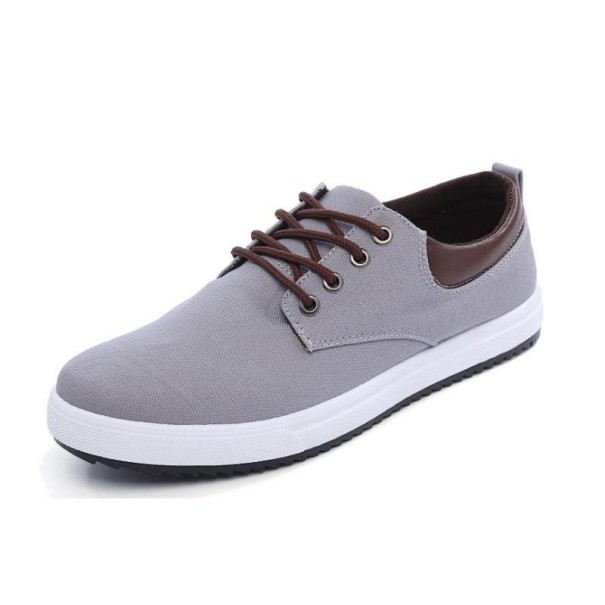 Herresko i lærred - Sneakers J2165 grå 42