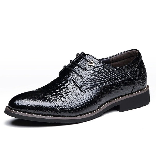 Herresko med slangeskindsdesign J1509 sort 38