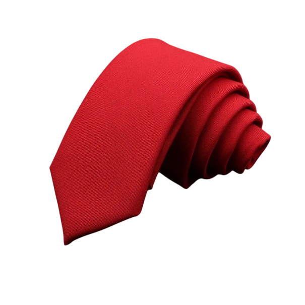 Herreslips i bomuldsquiltet materiale 145 x 6 cm Elegant, smalt slips Moderne, mønstret slips Stilfuldt tilbehør til mænd til arbejde og sociale begivenheder rød