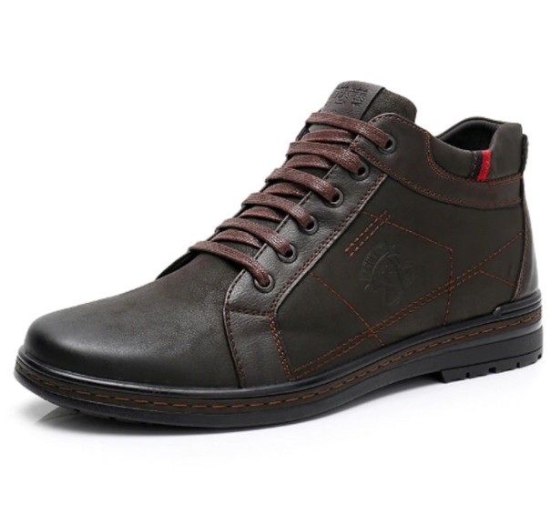 Herresneakers i læder J2127 brun 42