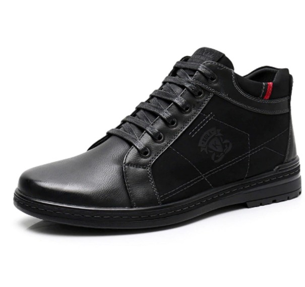 Herresneakers i læder J2127 sort 40
