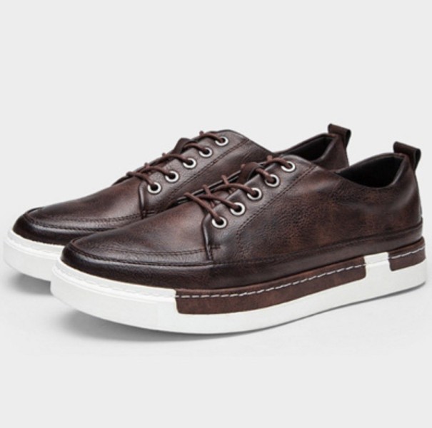 Herresneakers i læder J2645 mørkebrun 46