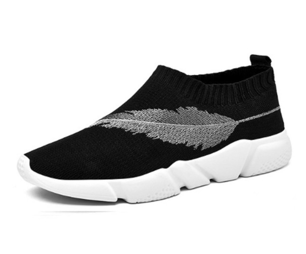 Herresneakers med fjer J2680 sort-hvid 39