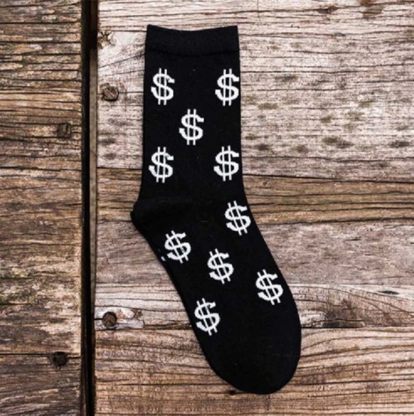 Herresokker med dollarprint sort