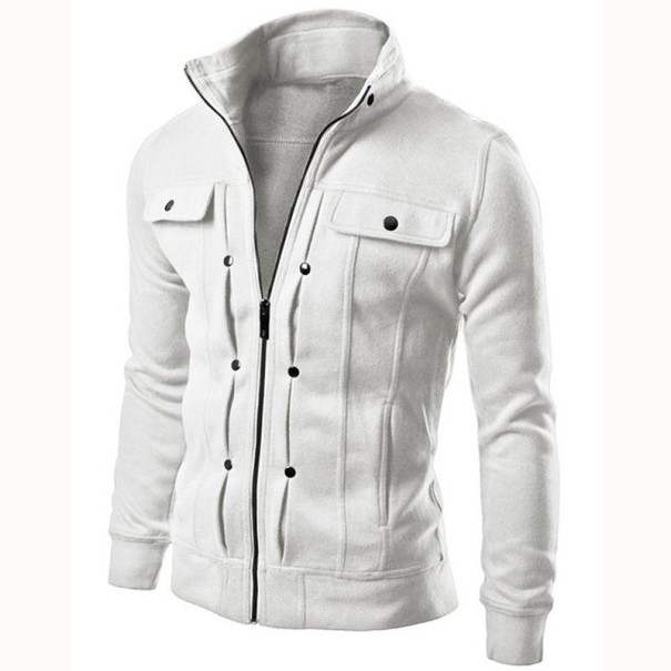 Herresweatshirt i et interessant design J939 hvid XS
