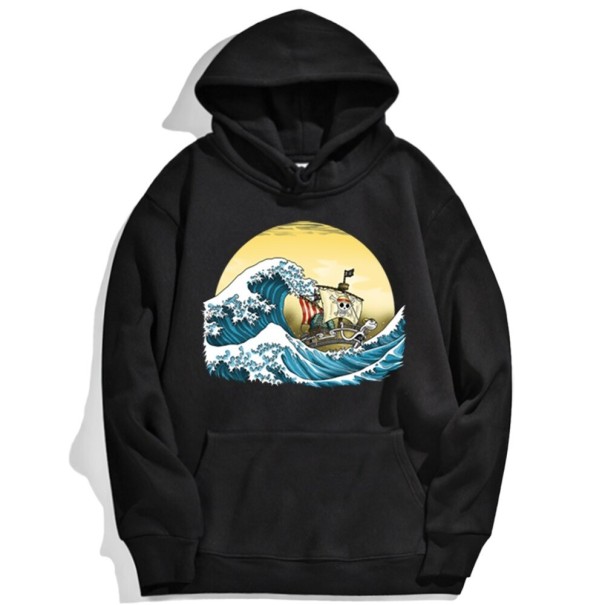 Herresweatshirt med bådprint sort L