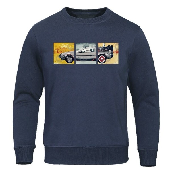 Herresweatshirt med bil mørkeblå M