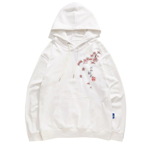 Herresweatshirt med blomster A2554 hvid XL