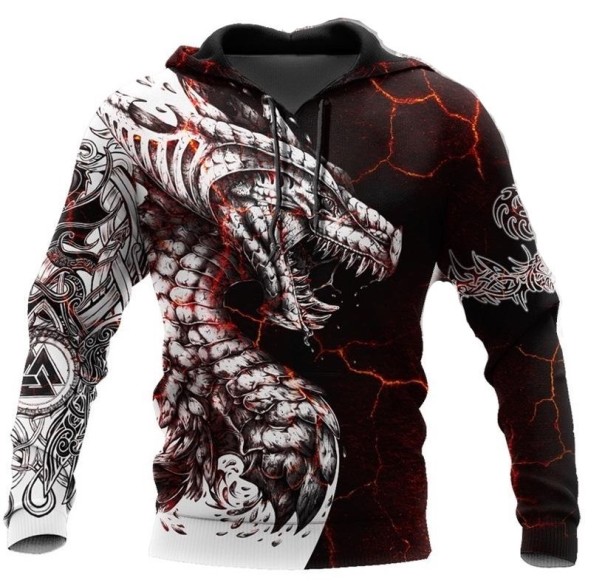 Herresweatshirt med drage XXL 1