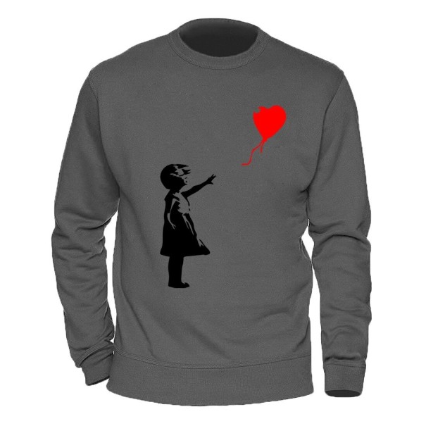 Herresweatshirt med en pige mørkegrå XL
