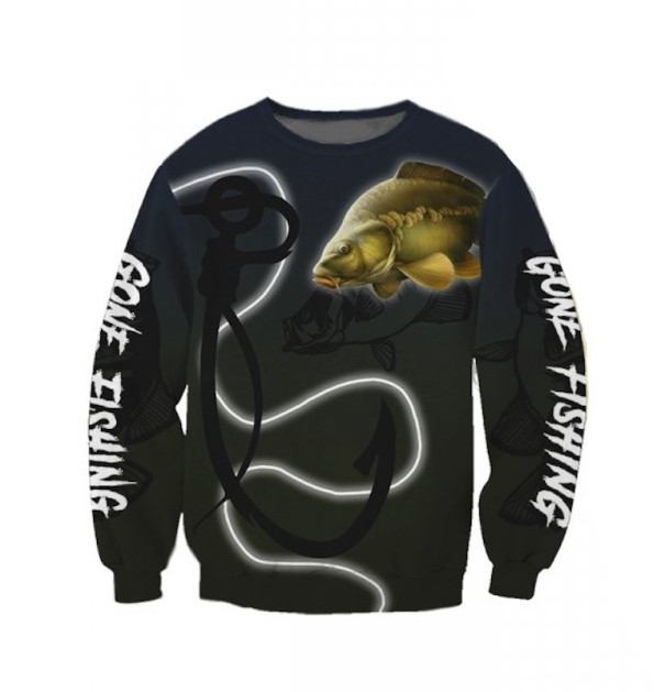 Herresweatshirt med fisk F76 S